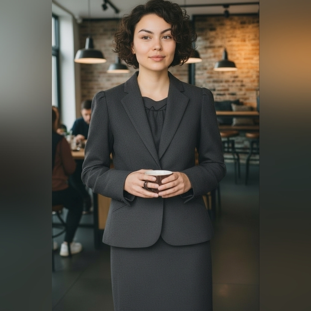 Plum Tree Canada 2 PC Business Suit in  Black Small